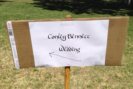 Missing was the "No Admittance Except on Wedding Business"